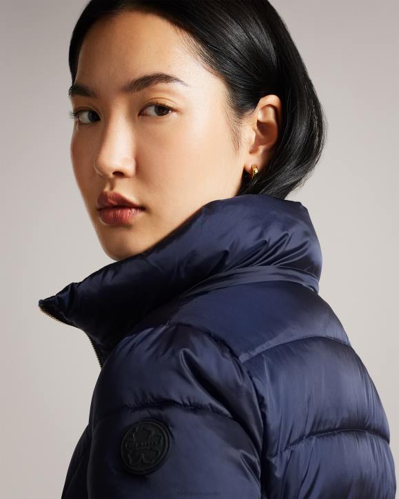 Ted Baker Abbiiee Belted Padded Coat With Detachable Hood Navy Clothing Women TLPL105