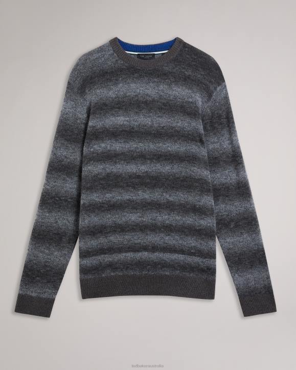 Ted Baker Abulti Regular Fit Striped Jumper Light Gray Clothing Men TLPL1291