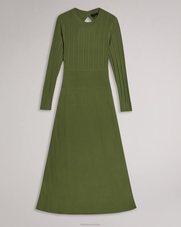 Ted Baker AimyyOpen Back Knit Dress Green Clothing Women TLPL604