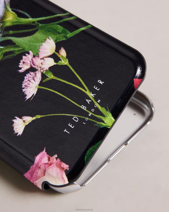 Ted Baker Akivaa Bouquet Mirror Folio iPhone 11 Black Homeware Collection TLPL2110