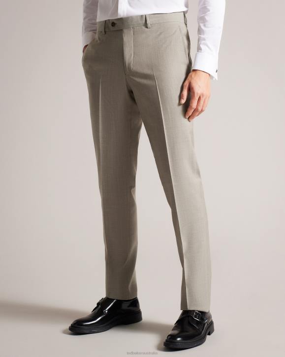 Ted Baker Alconat Pure Wool Sharkskin Suit Trousers Natural Clothing Men TLPL1543