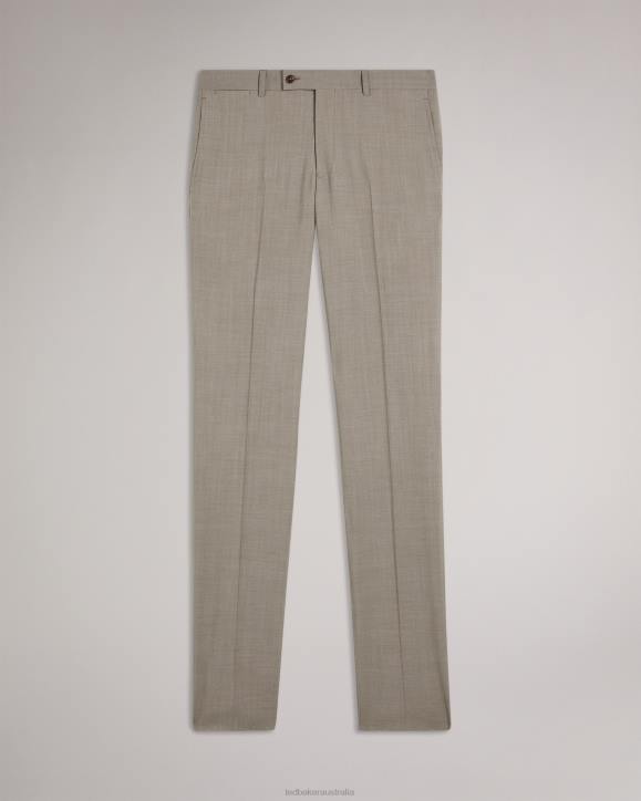 Ted Baker Alconat Pure Wool Sharkskin Suit Trousers Natural Clothing Men TLPL1543