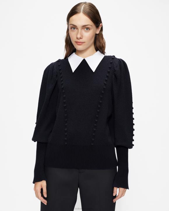 Ted Baker Aledina Knit jumper with collar detail Dark Navy Clothing Women TLPL632