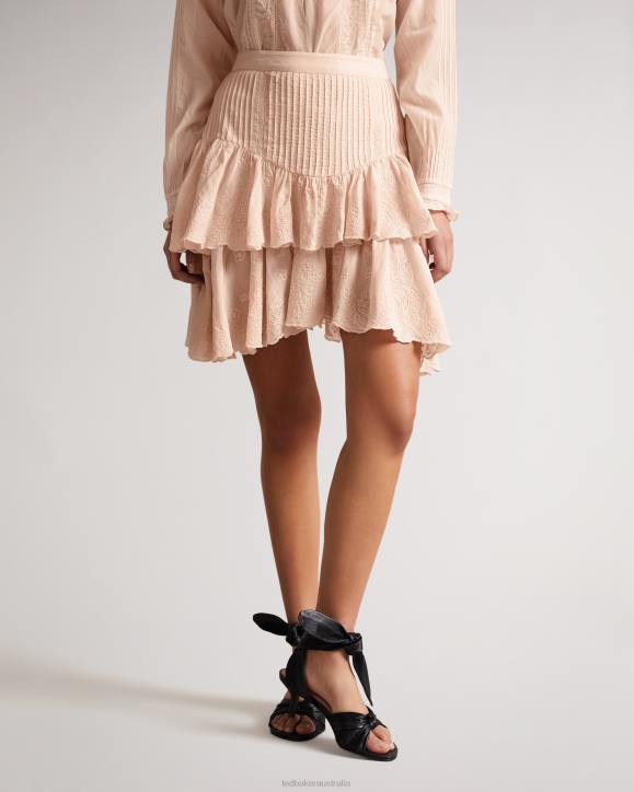 Ted Baker Alegria Tiered Mini Skirt Light Pink Clothing Women TLPL661