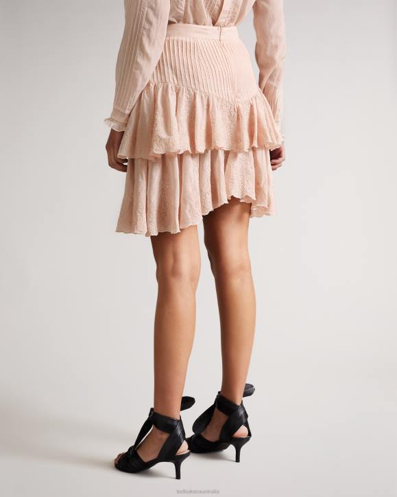 Ted Baker Alegria Tiered Mini Skirt Light Pink Clothing Women TLPL661