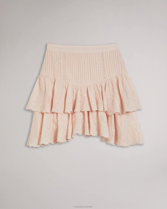 Ted Baker Alegria Tiered Mini Skirt Light Pink Clothing Women TLPL661