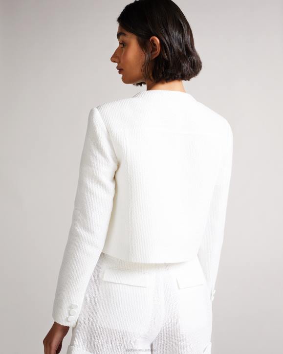 Ted Baker Alera Cropped Cargo Jacket White Clothing Women TLPL225