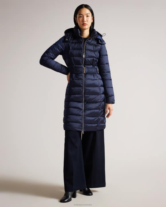 Ted Baker Aliciee Long Padded Showerproof Coat Navy Clothing Women TLPL78