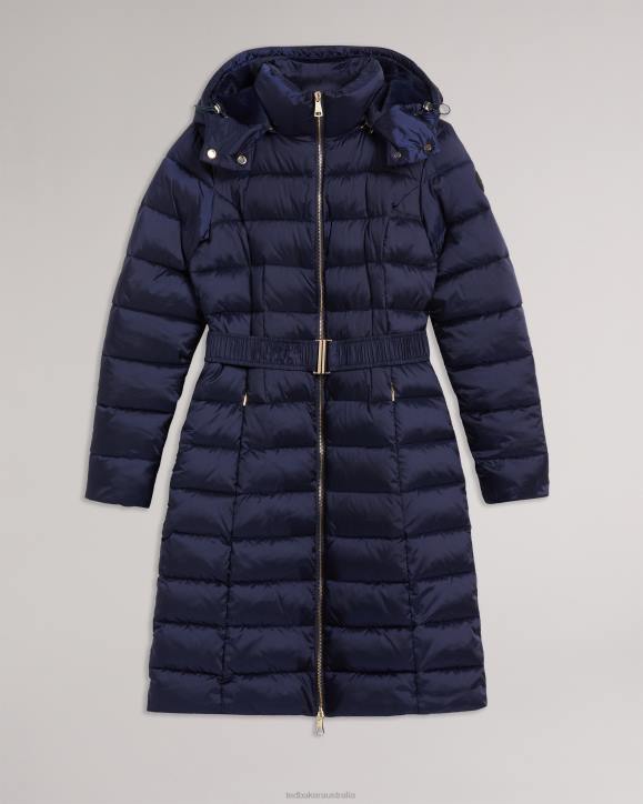 Ted Baker Aliciee Long Padded Showerproof Coat Navy Clothing Women TLPL78