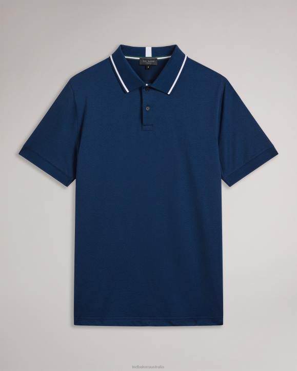 Ted Baker Allard Short Sleeve Polo Shirt Navy-Blue Clothing Men TLPL1274