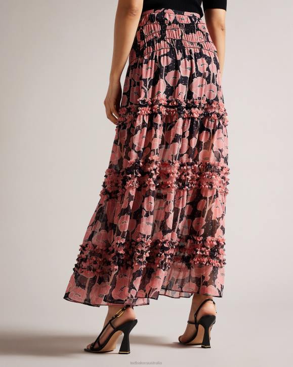 Ted Baker Allesaa Tiered Maxi Skirt Black Clothing Women TLPL247