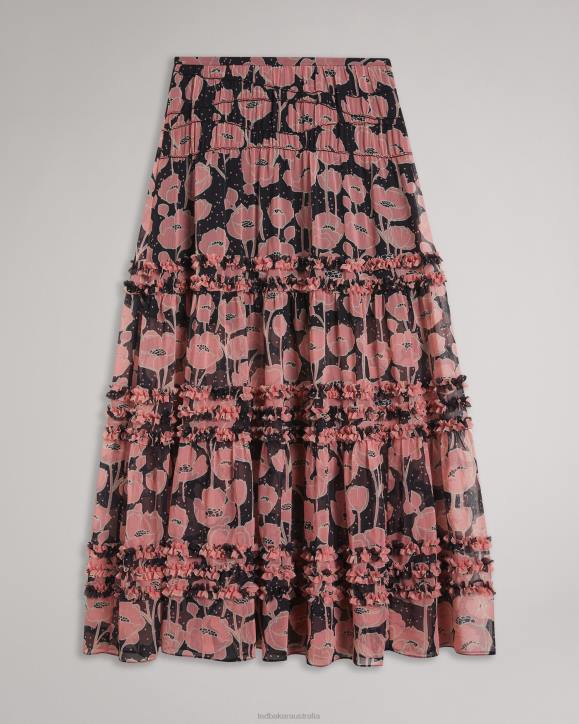 Ted Baker Allesaa Tiered Maxi Skirt Black Clothing Women TLPL247