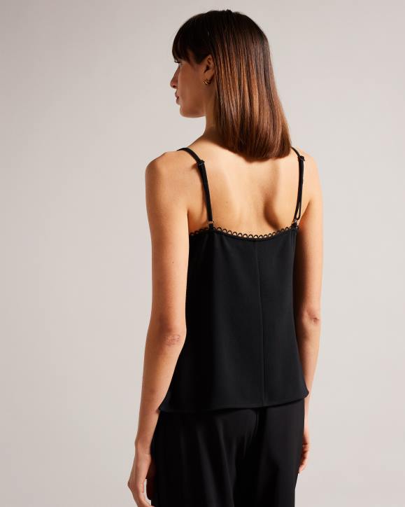 Ted Baker Andreno Strappy Cami With Looped Trims Black Clothing Women TLPL316