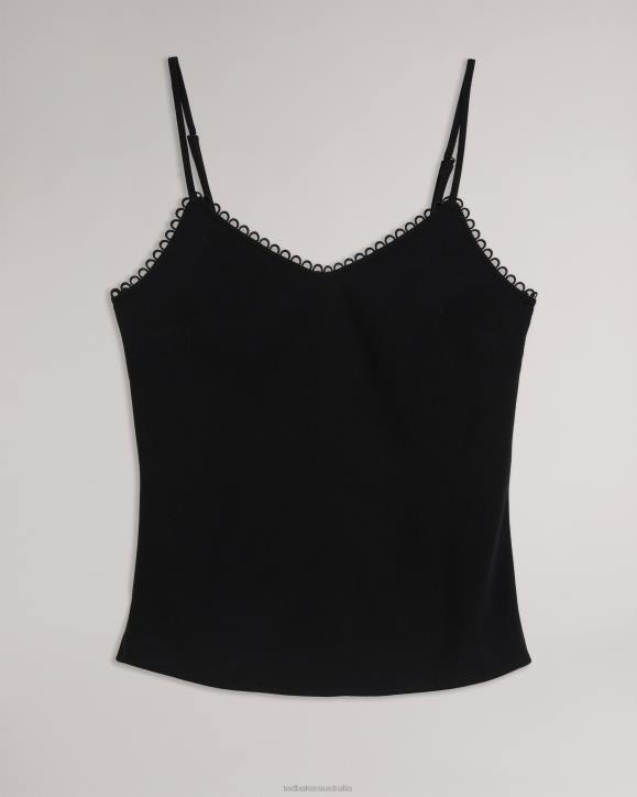 Ted Baker Andreno Strappy Cami With Looped Trims Black Clothing Women TLPL316