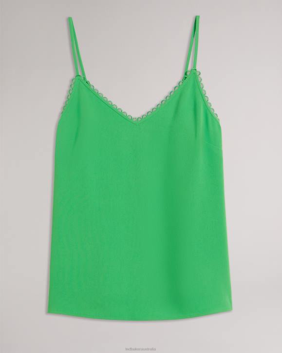 Ted Baker Andreno Strappy Cami With Looped Trims Green Clothing Women TLPL208