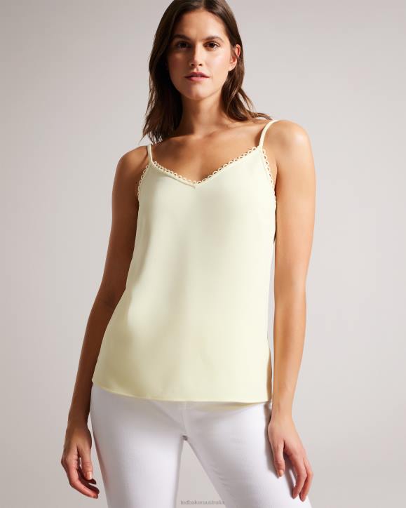 Ted Baker Andreno Strappy Cami With Looped Trims Light Yellow Clothing Women TLPL384