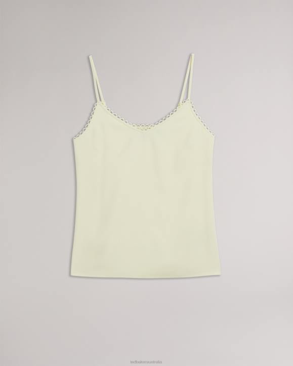 Ted Baker Andreno Strappy Cami With Looped Trims Light Yellow Clothing Women TLPL384