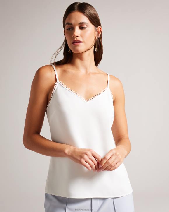 Ted Baker Andreno Strappy Cami With Looped Trims White Clothing Women TLPL173