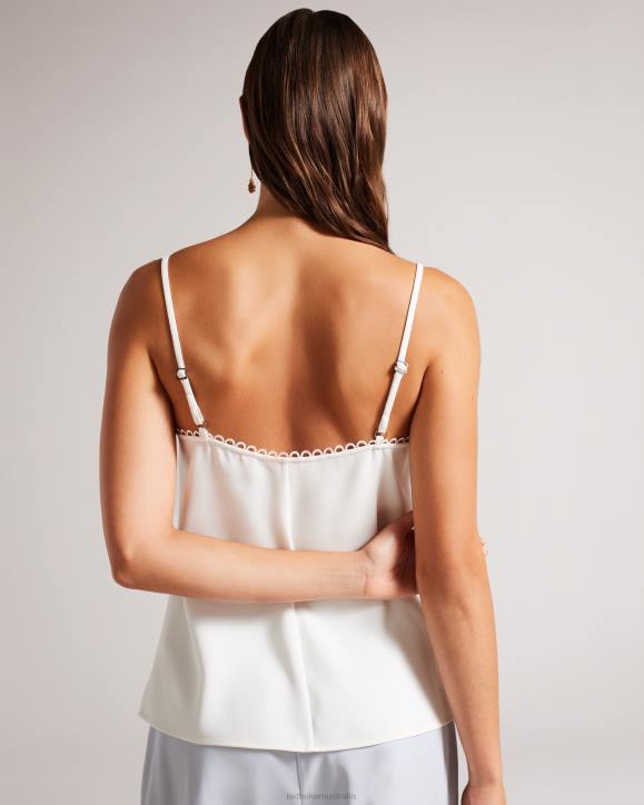 Ted Baker Andreno Strappy Cami With Looped Trims White Clothing Women TLPL173