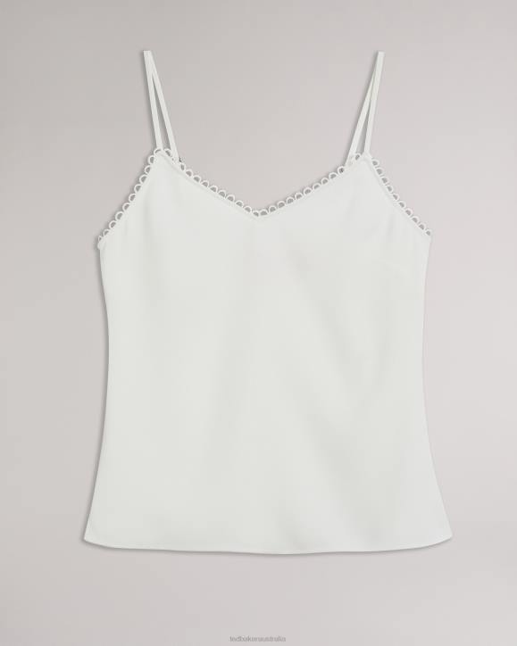 Ted Baker Andreno Strappy Cami With Looped Trims White Clothing Women TLPL173