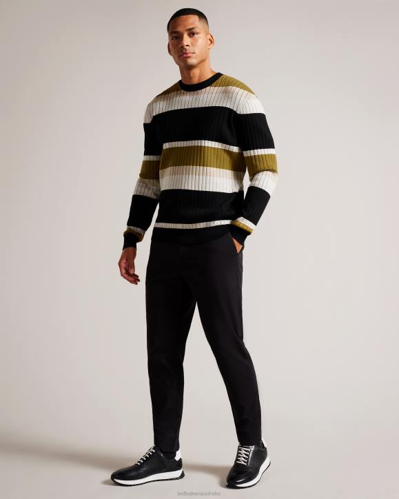 Ted Baker Array Long Sleeve Regular Fit Striped Jumper Natural Clothing Men TLPL1270