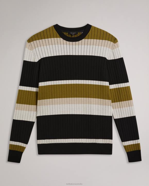 Ted Baker Array Long Sleeve Regular Fit Striped Jumper Natural Clothing Men TLPL1270