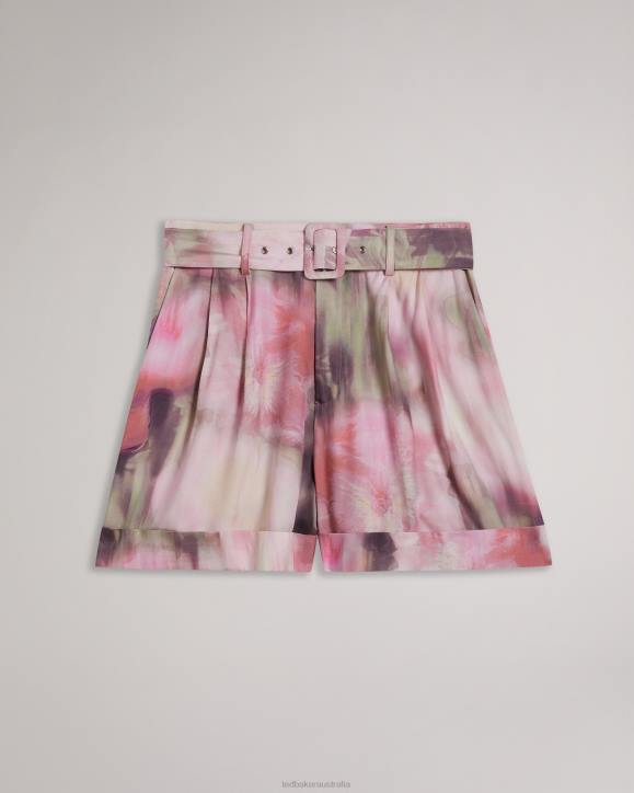 Ted Baker Ayaaz Printed Tailored Shorts Coral Clothing Women TLPL222