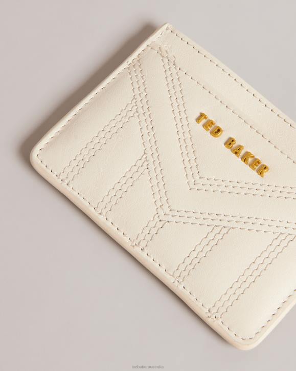 Ted Baker Ayani Quilted Leather Card Holder Ivory Accessories Women TLPL1161