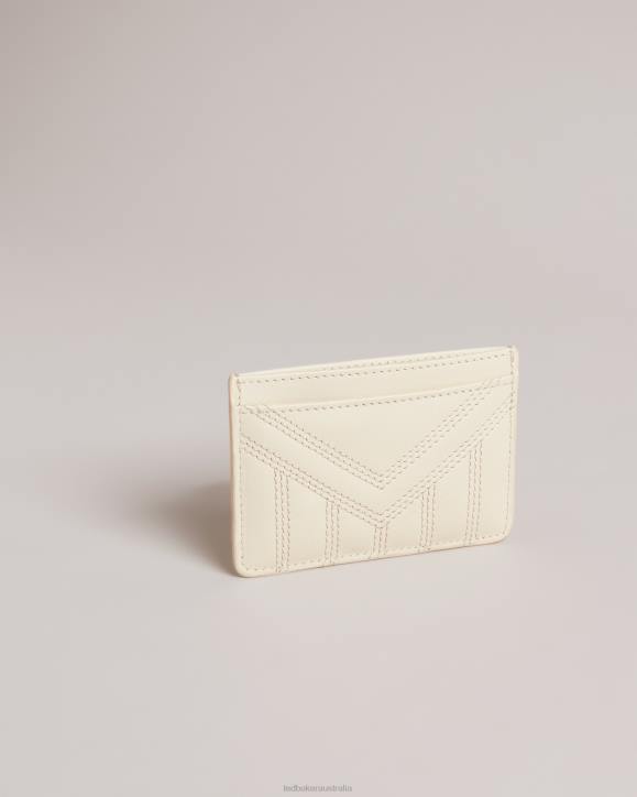 Ted Baker Ayani Quilted Leather Card Holder Ivory Accessories Women TLPL1161