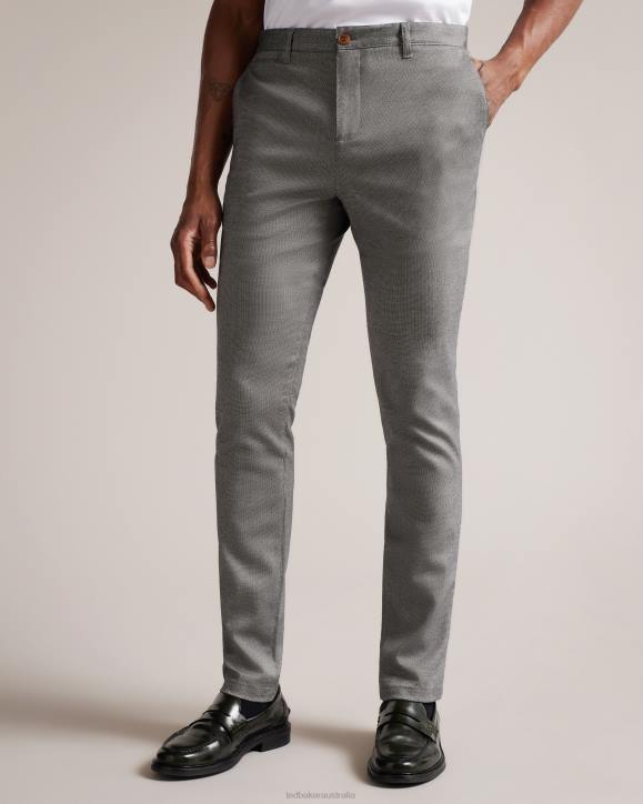 Ted Baker Baren Irvine Fit Textured Trousers Light Gray Clothing Men TLPL1410