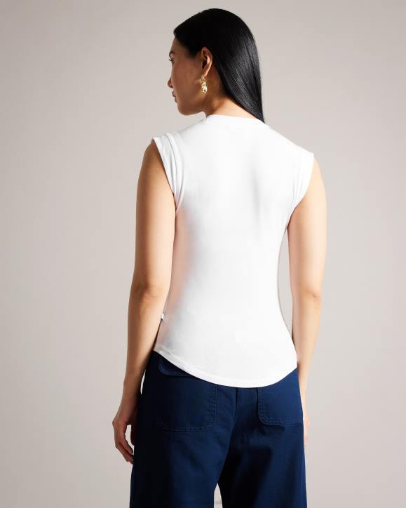 Ted Baker Brielll Fitted V Neck White Clothing Women TLPL150