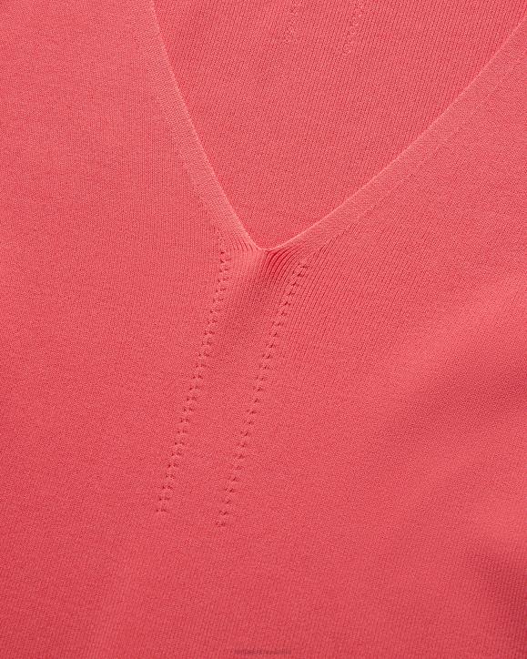 Ted Baker Cileste V Neck Slim Fit Knit Top Coral Clothing Women TLPL49