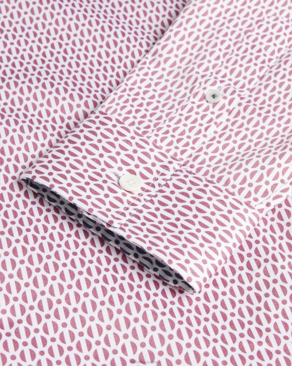 Ted Baker Conifur Long Sleeve Circle Geometric Print Shirt Light Pink Clothing Men TLPL1229