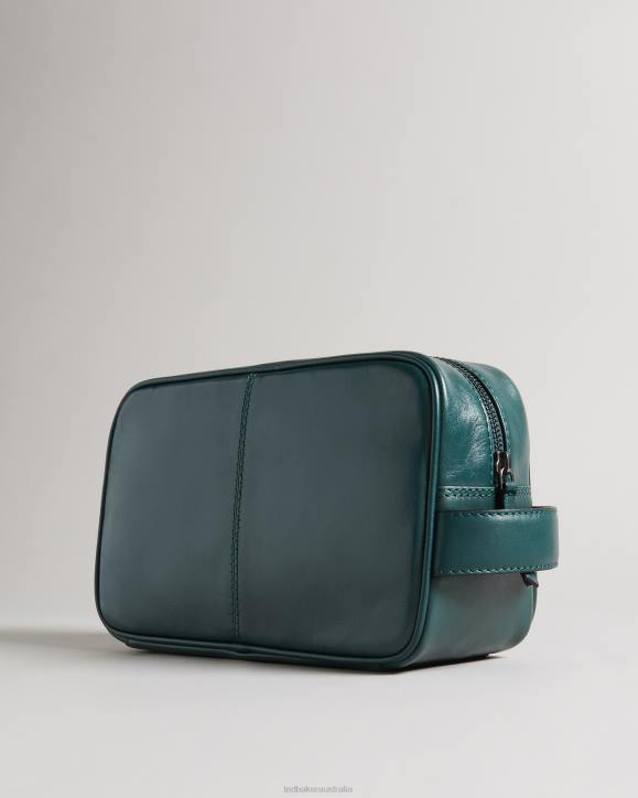 Ted Baker Dann Leather Washbag Dark Green Gifts Men TLPL2078