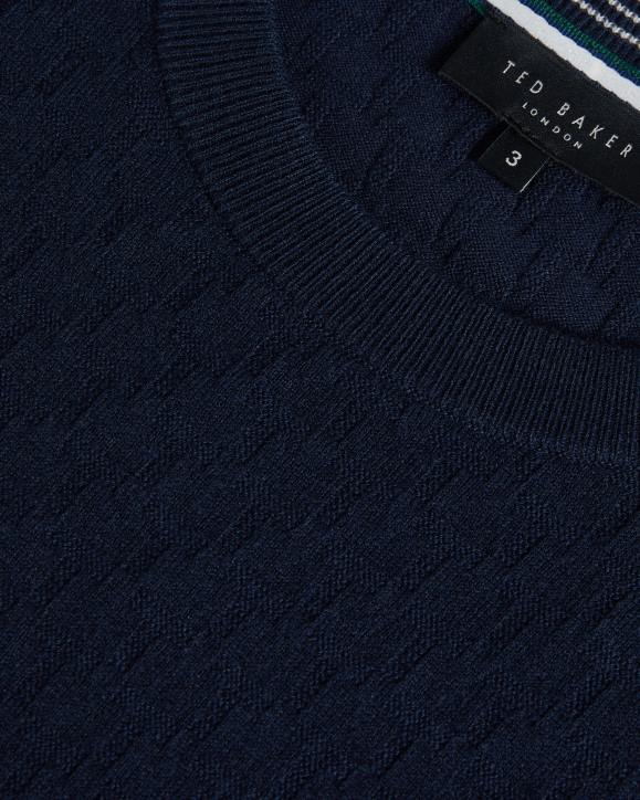 Ted Baker Dartell Long Sleeve T Stitched Crew Neck Jumper NAVY Clothing Men TLPL1309