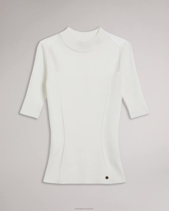 Ted Baker Daviner Fitted Knit Top White Clothing Women TLPL281