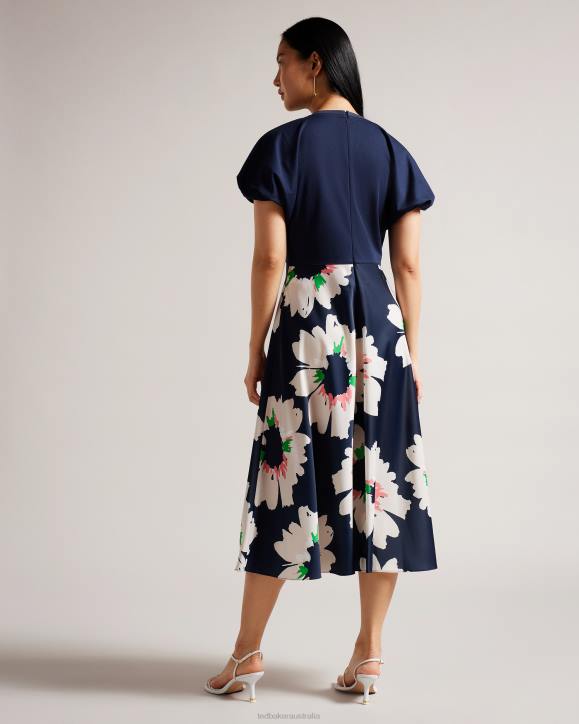 Ted Baker Daysiah Ponte Top Dress With Midi Skirt Dark Navy Clothing Women TLPL202