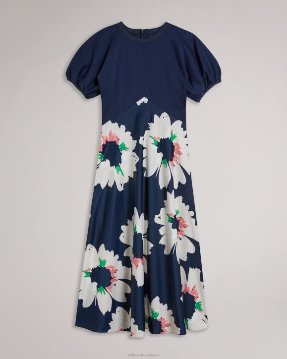 Ted Baker Daysiah Ponte Top Dress With Midi Skirt Dark Navy Clothing Women TLPL202