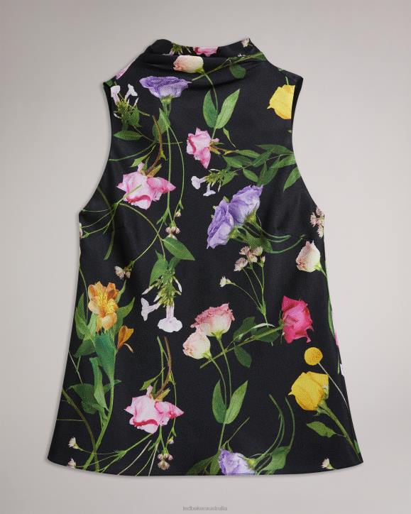 Ted Baker Demitri Floral Cowl Neck Top Black Clothing Women TLPL8