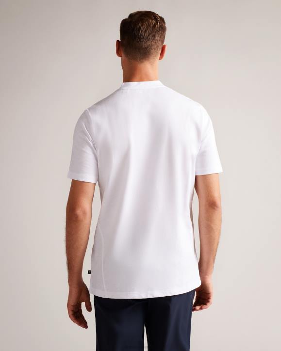 Ted Baker Duddin Short Sleeve Henley Shirt WHITE Clothing Men TLPL1208