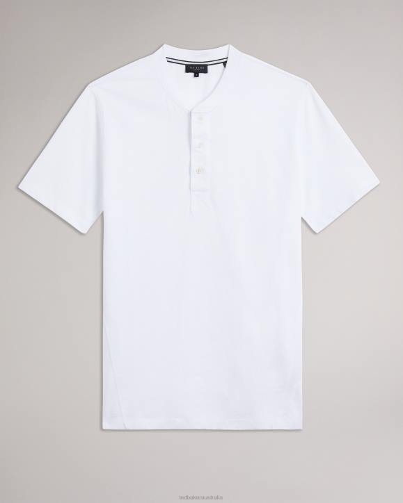 Ted Baker Duddin Short Sleeve Henley Shirt WHITE Clothing Men TLPL1208