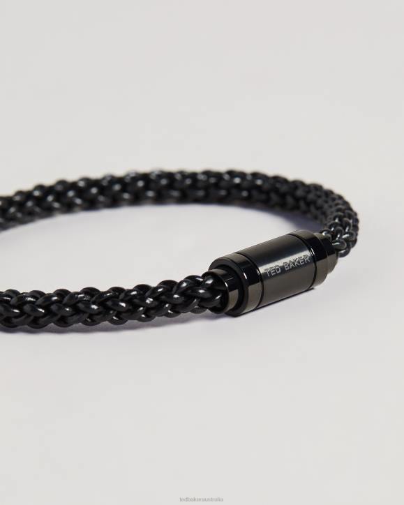 Ted Baker Duran Leather Woven Bracelet Black Gifts Men TLPL1873