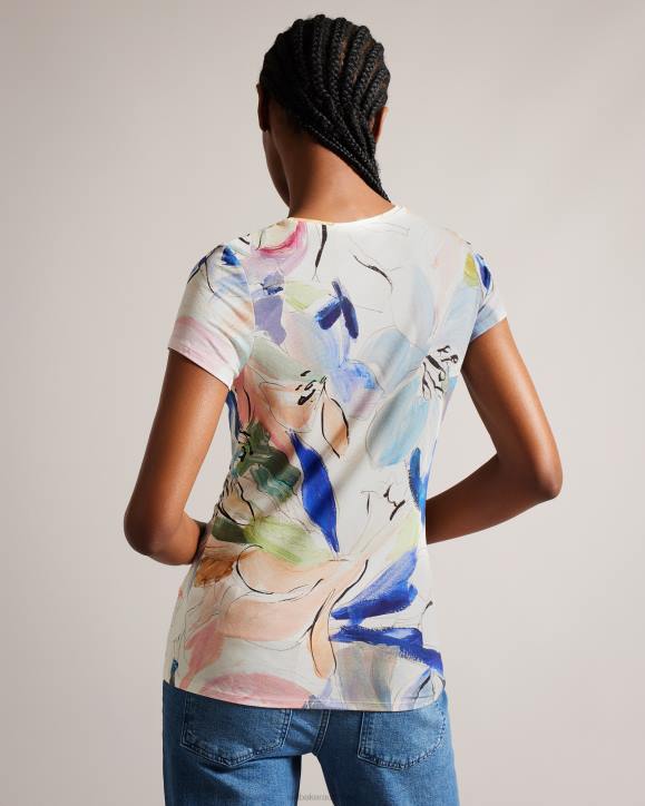 Ted Baker Elehna Magnolia Art Print T-Shirt White Clothing Women TLPL302