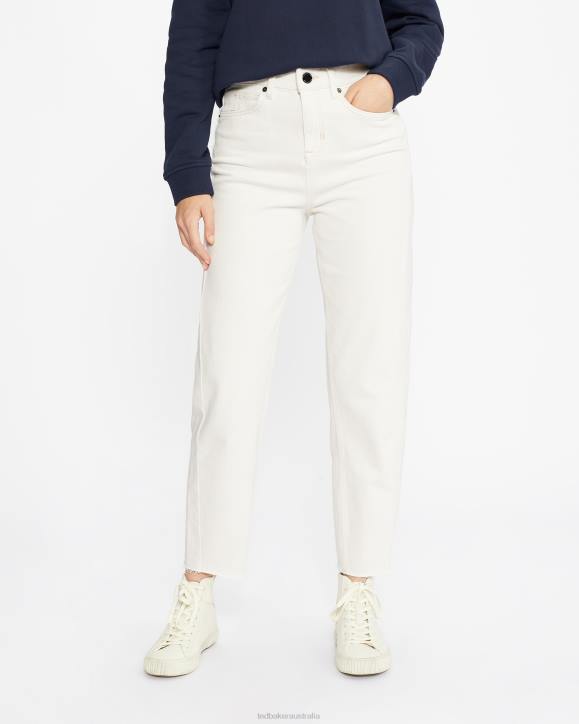 Ted Baker Ellra Barrel Leg Denim Jean White Clothing Women TLPL589