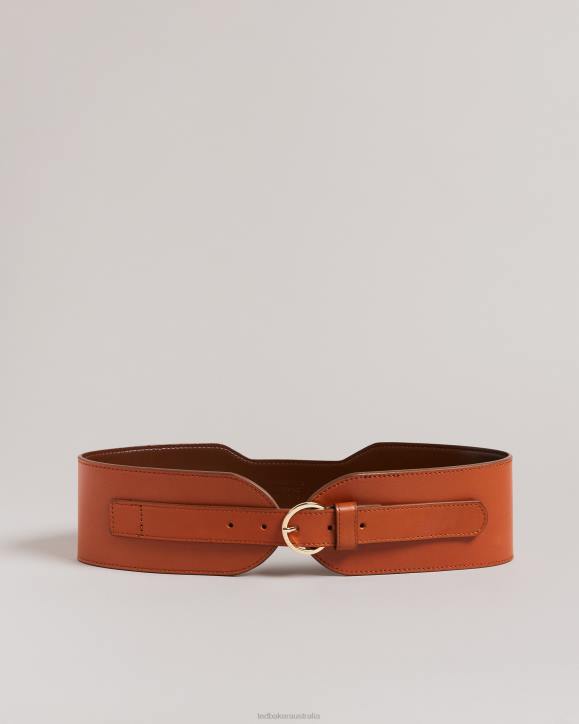 Ted Baker Elzbeth Wide Waist Shaped Belt Brown Accessories Women TLPL1002