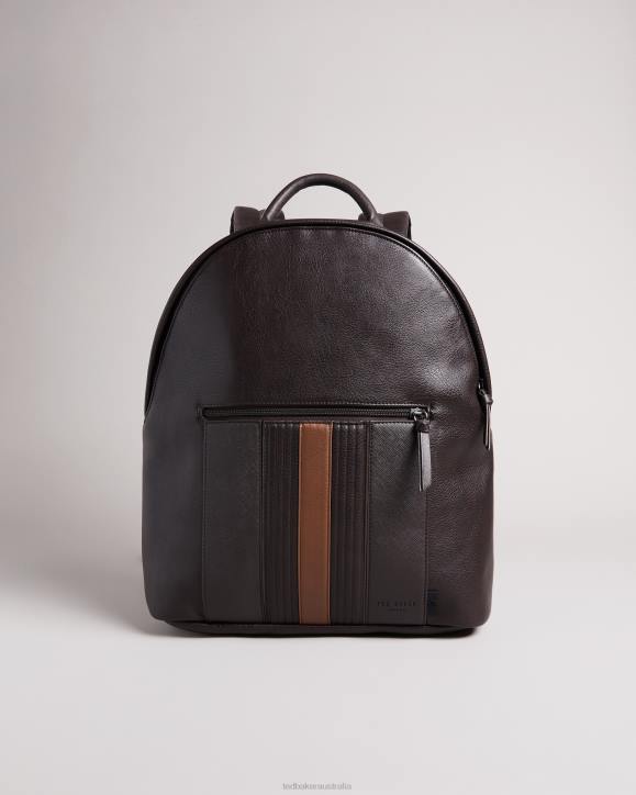 Ted Baker Esentle Striped PU Backpack BRN-CHOC Bags Men TLPL1775