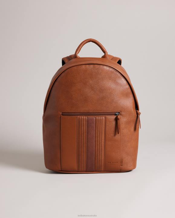 Ted Baker Esentle Striped PU Backpack TAN Bags Men TLPL1777