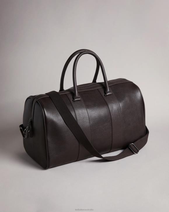 Ted Baker Evyday Striped PU Holdall BRN-CHOC Bags Men TLPL1769