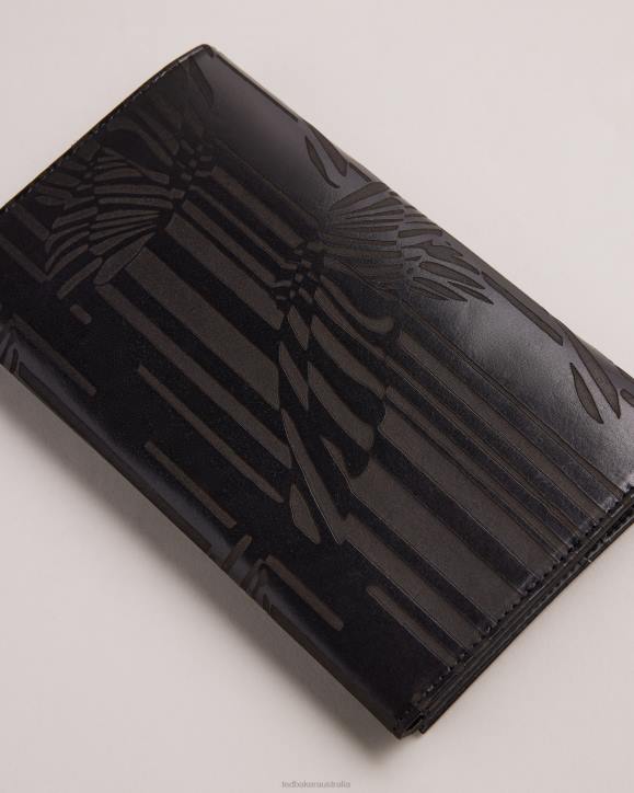 Ted Baker Flyt Laser Etched Leather Travel Wallet Black Gifts Men TLPL1923