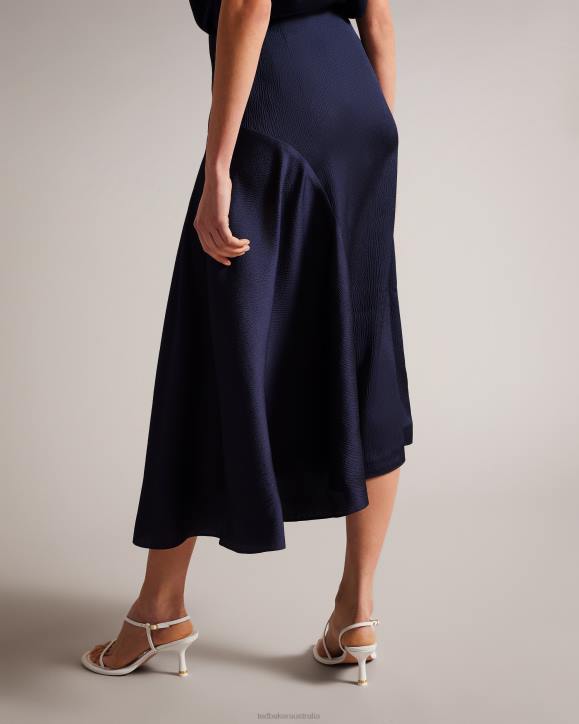 Ted Baker Francic Hammered Satin Slip Skirt Navy Clothing Women TLPL419